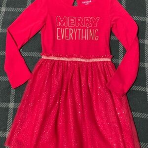 Cat & Jack Red Merry Everything Kids Dress